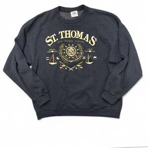 VTG Tee jays St. Thomas US Virgin Islands Sweatshirt Crewneck XL 90s Stripe USA